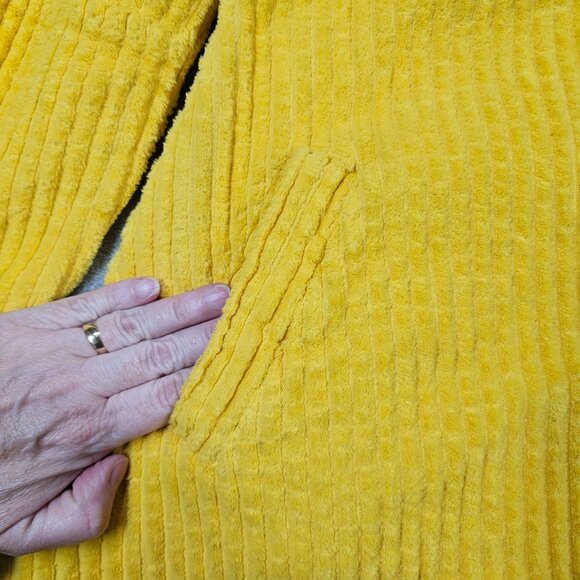 Color Me Cotton Womens XXL Jacket Yellow Corduroy Annabelle Hooded Coat CMC - Picture 4 of 9